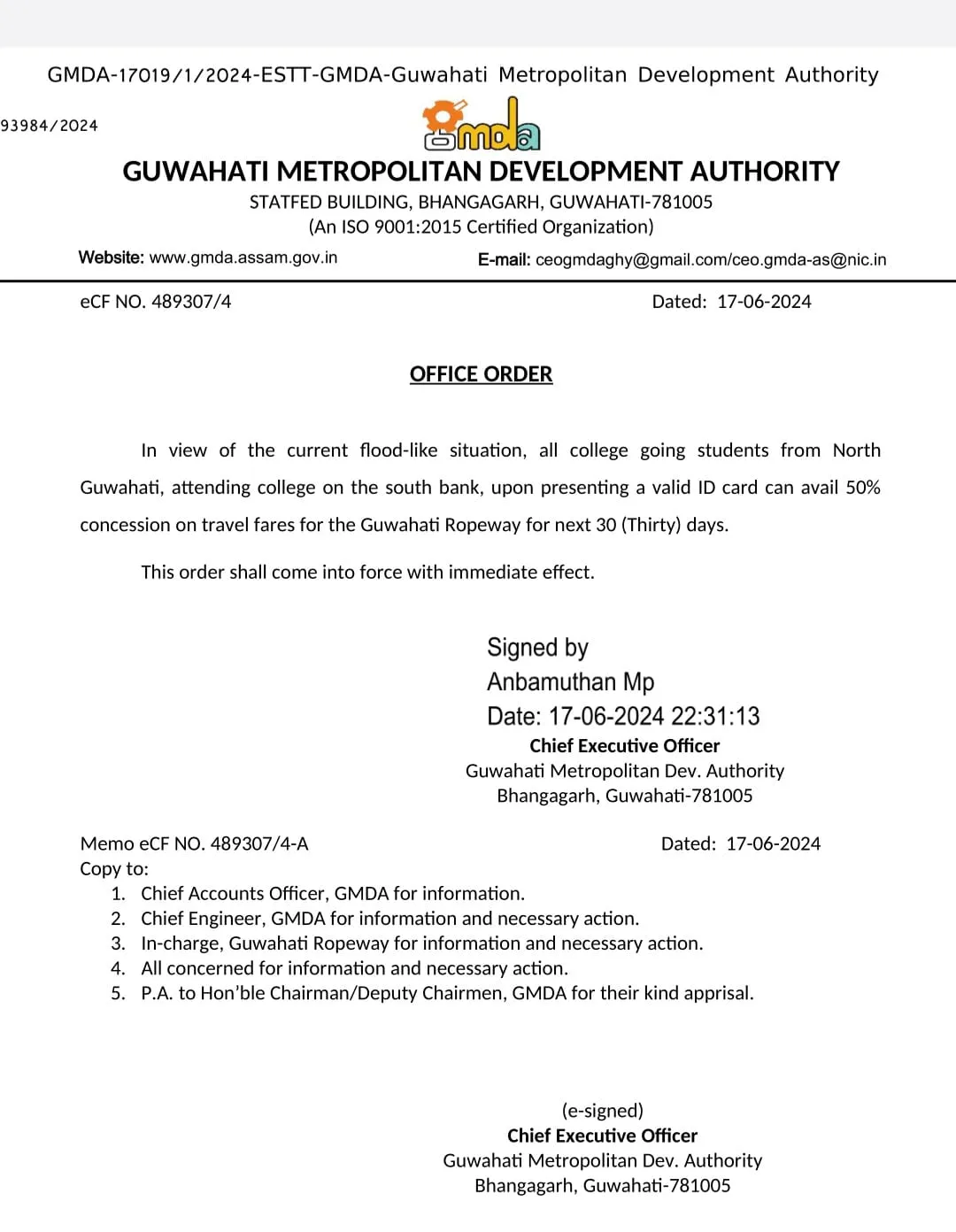 GMDA order  